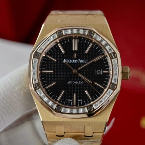 Audemars Piguet Royal Oak 15400OR 41mm Custom with Moissanite Diamonds - Audemars Piguet Royal Oak 15400OR 41mm Custom with Moissanite Diamonds -