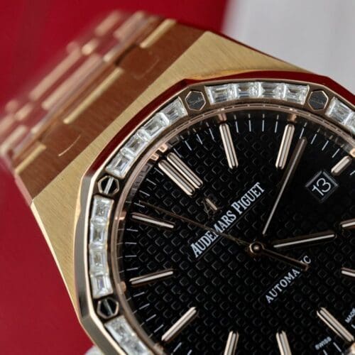 Audemars Piguet Royal Oak 15400OR 41mm Custom with Moissanite Diamonds - Audemars Piguet Royal Oak 15400OR 41mm Custom with Moissanite Diamonds -