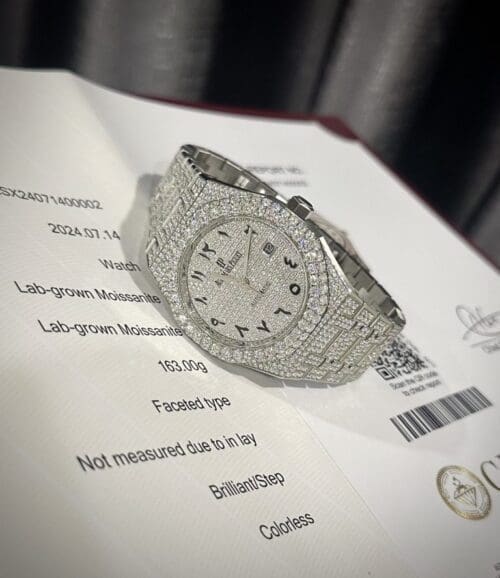 Audemars Piguet Royal Oak 41mm Custom with Moissanite Diamonds - Audemars Piguet Royal Oak 41mm Custom with Moissanite Diamonds -