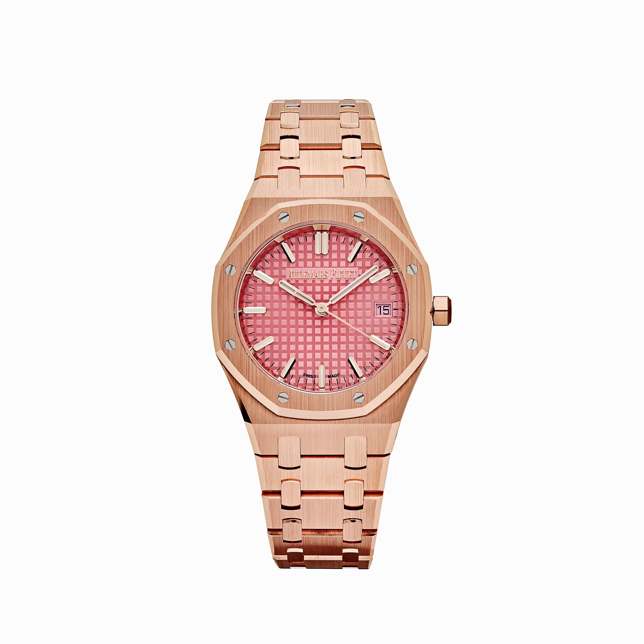 Audemars Piguet Royal Oak Ladies Rose Gold Pink Dial - Audemars Piguet Royal Oak Ladies Rose Gold Pink Dial -