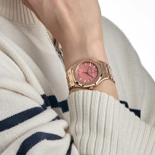 Audemars Piguet Royal Oak Ladies Rose Gold Pink Dial - Audemars Piguet Royal Oak Ladies Rose Gold Pink Dial -