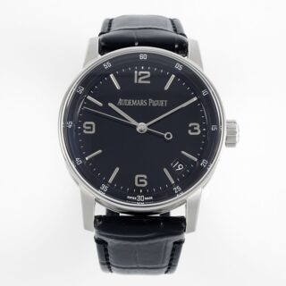 Code11.59 15210 41mm SS Black Dial On Black Leather Strap APSF A4302 Super Clone -