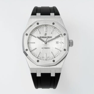 Royal Oak 15400 1:1 Best Edition SS/RU White Textured Dial APSF SA3120 Super Clone -