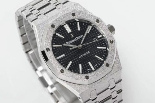 Royal Oak 15410 Frosted SS/SS Black Textured Dial APSF SA3120 Super Clone - Royal Oak 15410 Frosted SS/SS Black Textured Dial APSF SA3120 Super Clone -