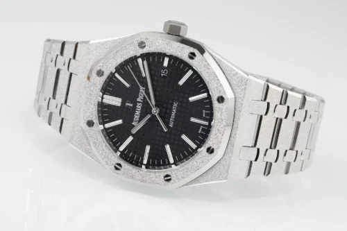 Royal Oak 15410 Frosted SS/SS Black Textured Dial APSF SA3120 Super Clone - Royal Oak 15410 Frosted SS/SS Black Textured Dial APSF SA3120 Super Clone -