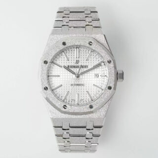 Royal Oak 15410 Frosted SS/SS White Textured Dial APSF SA3120 Super Clone -