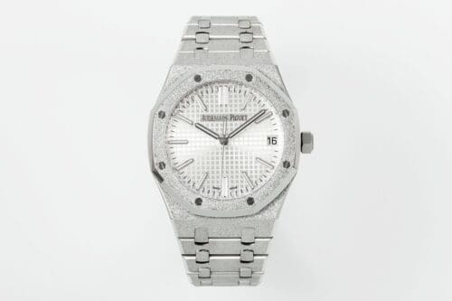 Royal Oak 15510 41mm Frosted SS/SS White Textured Dial APSF A4302 Super Clone - Royal Oak 15510 41mm Frosted SS/SS White Textured Dial APSF A4302 Super Clone -