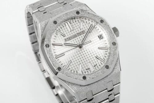 Royal Oak 15510 41mm Frosted SS/SS White Textured Dial APSF A4302 Super Clone - Royal Oak 15510 41mm Frosted SS/SS White Textured Dial APSF A4302 Super Clone -