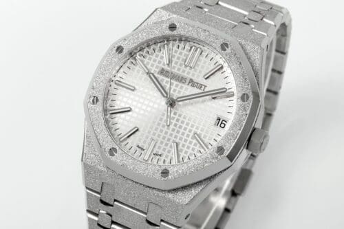 Royal Oak 15510 41mm Frosted SS/SS White Textured Dial APSF A4302 Super Clone - Royal Oak 15510 41mm Frosted SS/SS White Textured Dial APSF A4302 Super Clone -