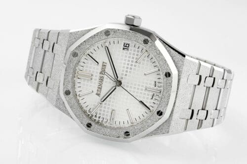 Royal Oak 15510 41mm Frosted SS/SS White Textured Dial APSF A4302 Super Clone - Royal Oak 15510 41mm Frosted SS/SS White Textured Dial APSF A4302 Super Clone -