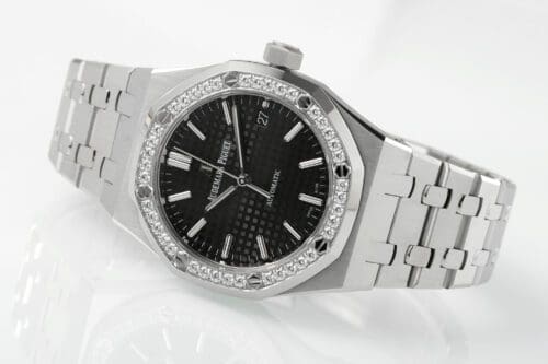 Royal Oak 37mm 15451 SS APSF 1:1 Best Edition Black Textured Dial on SS Bracelet SA3120 Super Clone - Royal Oak 37mm 15451 SS APSF 1:1 Best Edition Black Textured Dial on SS Bracelet SA3120 Super Clone -