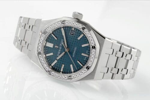 Royal Oak 37mm 15451 SS APSF 1:1 Best Edition Blue Textured Dial on SS Bracelet SA3120 Super Clone - Royal Oak 37mm 15451 SS APSF 1:1 Best Edition Blue Textured Dial on SS Bracelet SA3120 Super Clone -