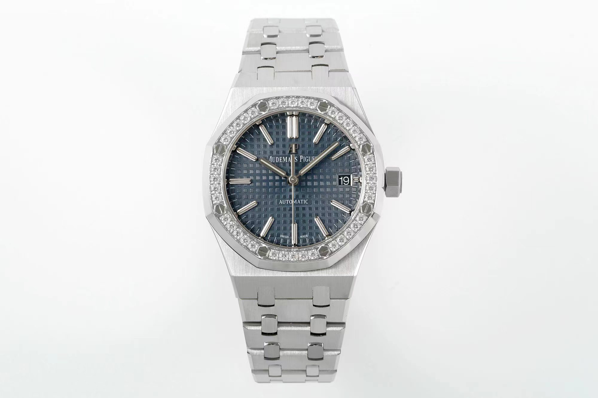 Royal Oak 37mm 15451 SS APSF 1:1 Best Edition Blue Textured Dial on SS Bracelet SA3120 Super Clone - Royal Oak 37mm 15451 SS APSF 1:1 Best Edition Blue Textured Dial on SS Bracelet SA3120 Super Clone -