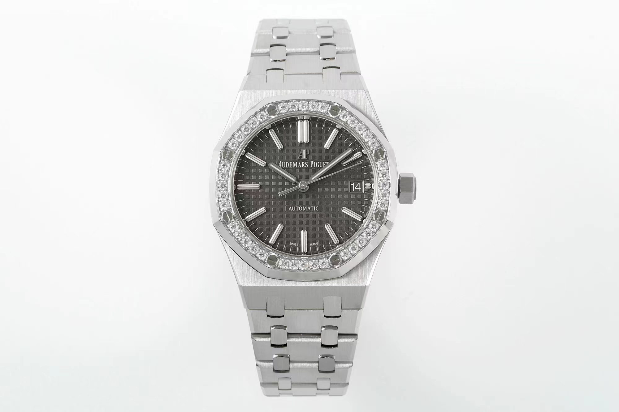 Royal Oak 37mm 15451 SS APSF 1:1 Best Edition Gray Textured Dial on SS Bracelet SA3120 Super Clone - Royal Oak 37mm 15451 SS APSF 1:1 Best Edition Gray Textured Dial on SS Bracelet SA3120 Super Clone -