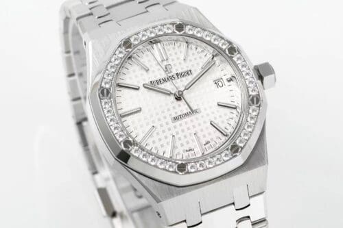 Royal Oak 37mm 15451 SS APSF 1:1 Best Edition White Textured Dial on SS Bracelet SA3120 Super Clone - Royal Oak 37mm 15451 SS APSF 1:1 Best Edition White Textured Dial on SS Bracelet SA3120 Super Clone -