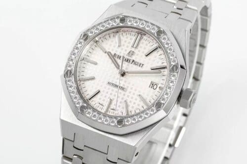 Royal Oak 37mm 15451 SS APSF 1:1 Best Edition White Textured Dial on SS Bracelet SA3120 Super Clone - Royal Oak 37mm 15451 SS APSF 1:1 Best Edition White Textured Dial on SS Bracelet SA3120 Super Clone -