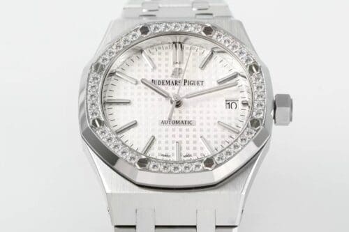 Royal Oak 37mm 15451 SS APSF 1:1 Best Edition White Textured Dial on SS Bracelet SA3120 Super Clone - Royal Oak 37mm 15451 SS APSF 1:1 Best Edition White Textured Dial on SS Bracelet SA3120 Super Clone -