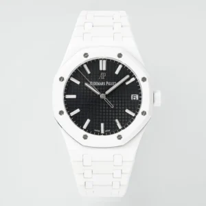 Royal Oak 41mm 15500 White Ceramic/Cer Black Dial -