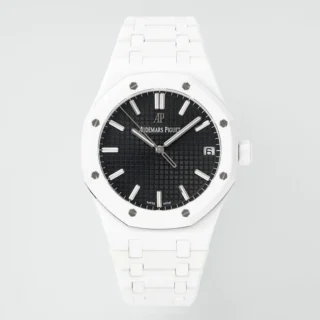Royal Oak 41mm 15500 White Ceramic/Cer Black Dial -