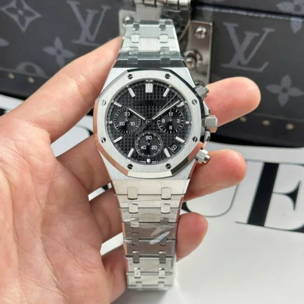 Royal Oak Chrono 26240 SS APSF 1:1 Best Edition Black Dial on SS Bracelet SA4401 Super Clone V2 (Free Sprung) -