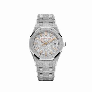  Royal Oak Frosted White Gold Crystal Sand Dial  -