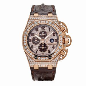  Royal Oak Offshore Chronograph Rose Gold Pave Diamond Dial  -