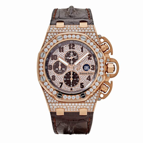 Royal Oak Offshore Chronograph Rose Gold Pave Diamond Dial -
