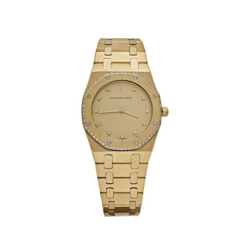 Royal Oak Yellow Gold Diamond Dial Diamond Bezel Quartz - Royal Oak Yellow Gold Diamond Dial Diamond Bezel Quartz -