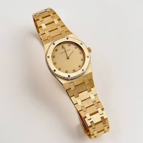 Royal Oak Yellow Gold Diamond Dial Diamond Bezel Quartz - Royal Oak Yellow Gold Diamond Dial Diamond Bezel Quartz -
